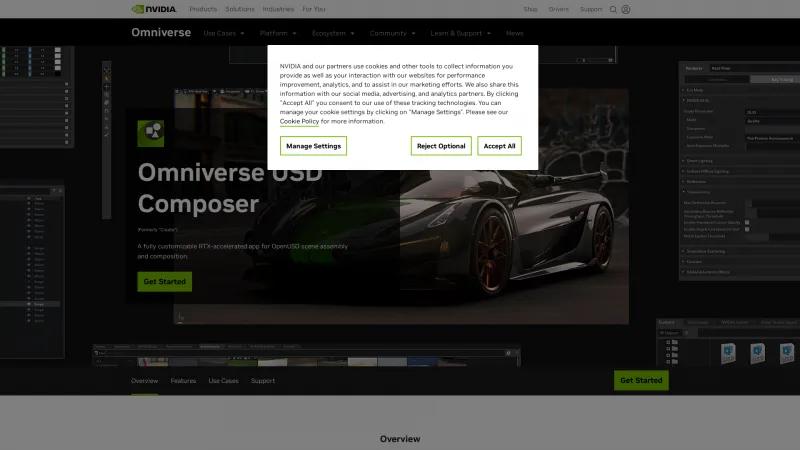 Homepage of NVIDIA Omniverse USD Composer