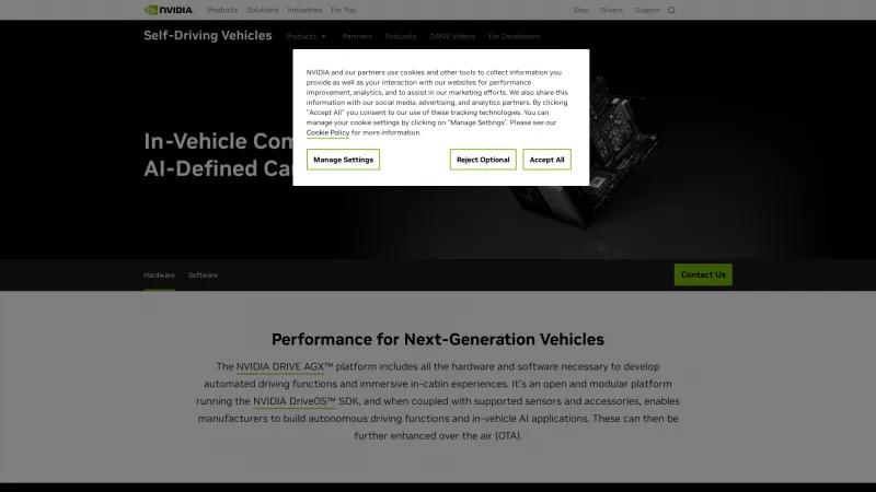 Homepage of NVIDIA DRIVE