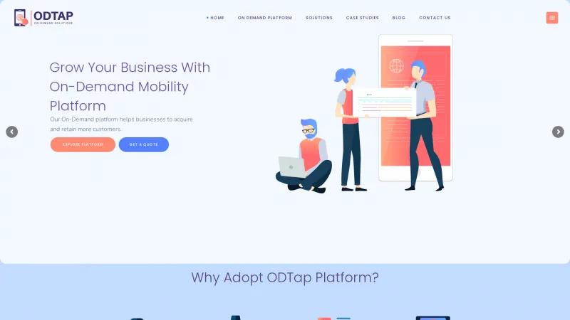 Homepage of ODTap