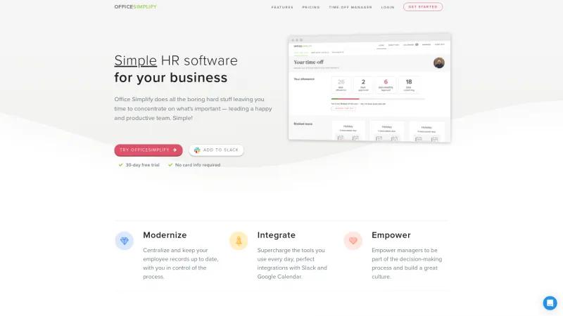 Homepage of OfficeSimplify