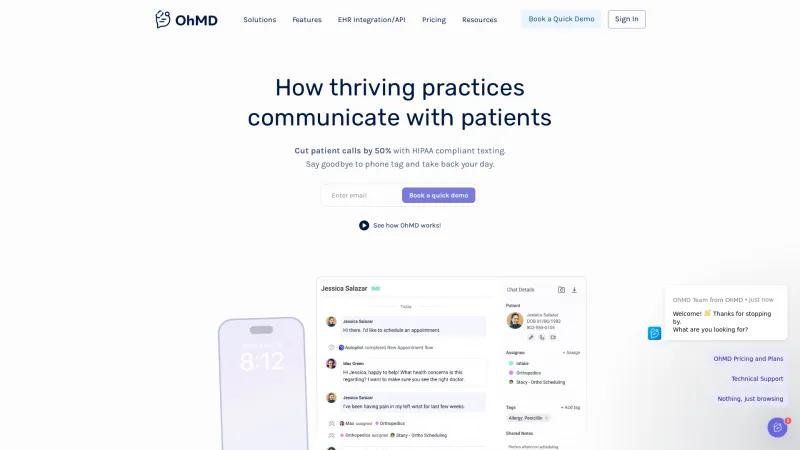 Homepage of OhMD