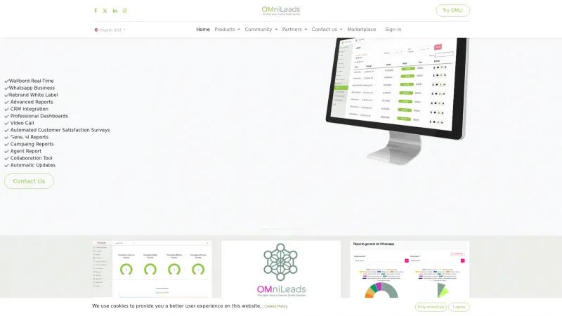 Homepage of OMniLeads