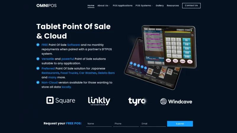 Homepage of OmniPOS