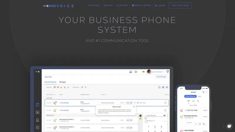 Homepage of Omnivoice