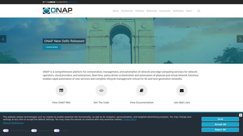 Homepage of ONAP