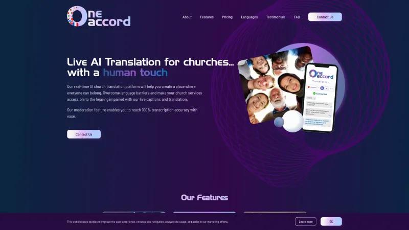 Homepage of OneAccord