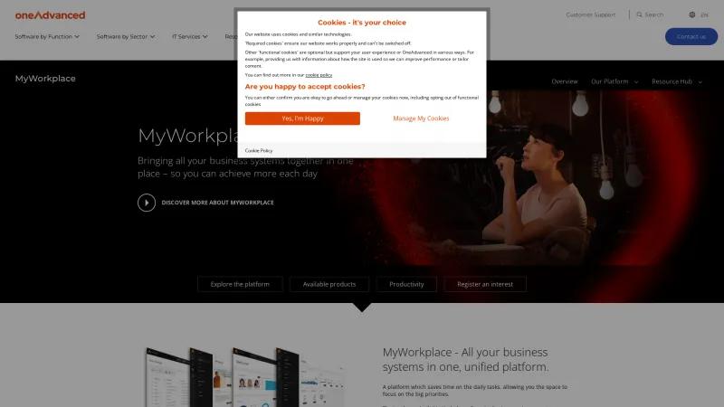 Homepage of MyWorkplace