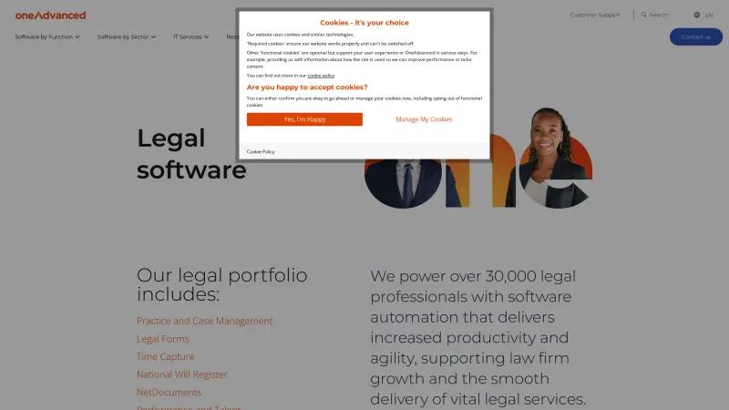 Homepage of ALB Legal Software