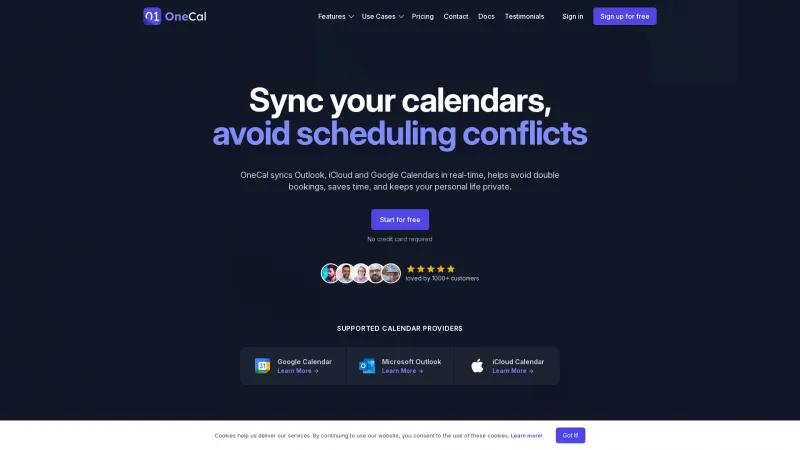 Homepage of OneCal