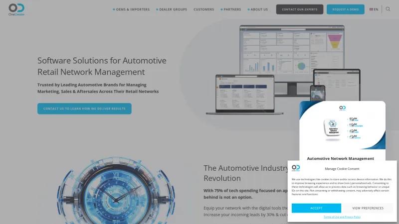 Homepage of OneDealer Platform