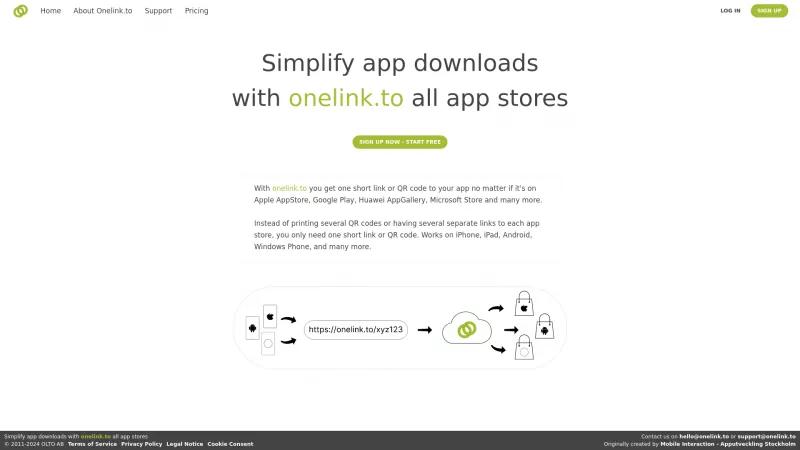 Homepage of Onelink.to