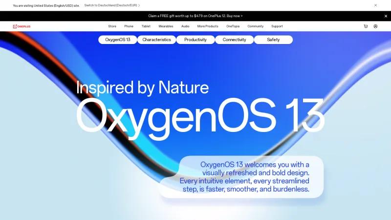 Homepage of OxygenOS