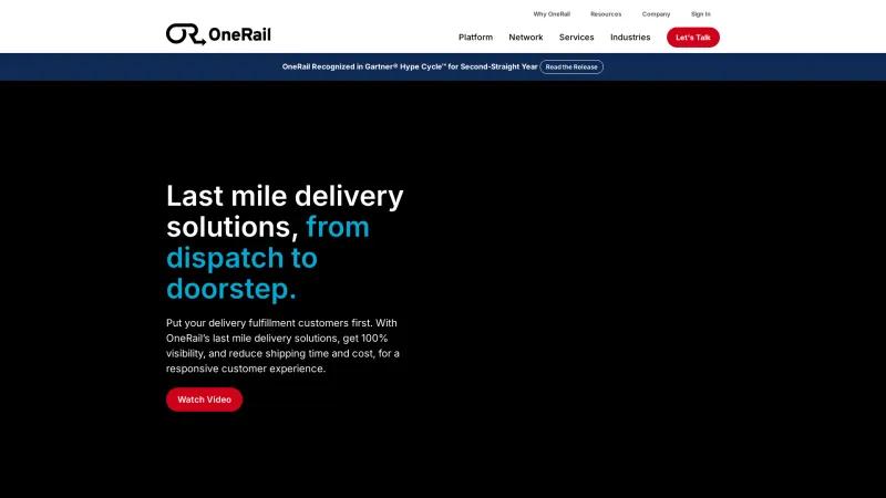 Homepage of OneRail