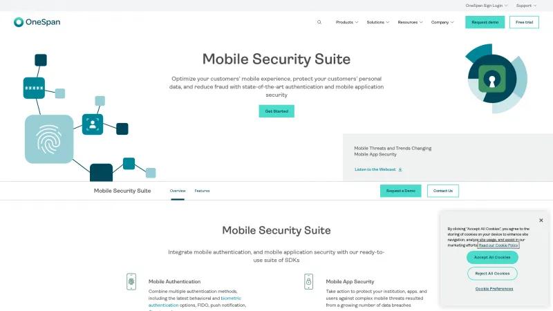 Homepage of OneSpan Mobile Security Suite