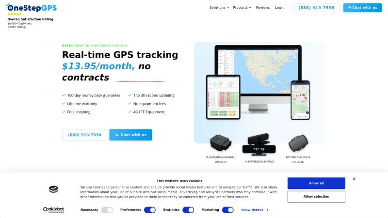 Homepage of One Step GPS