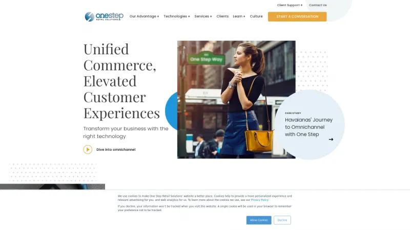 Homepage of One Step Retail