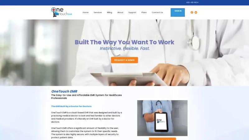 Homepage of One Touch EMR