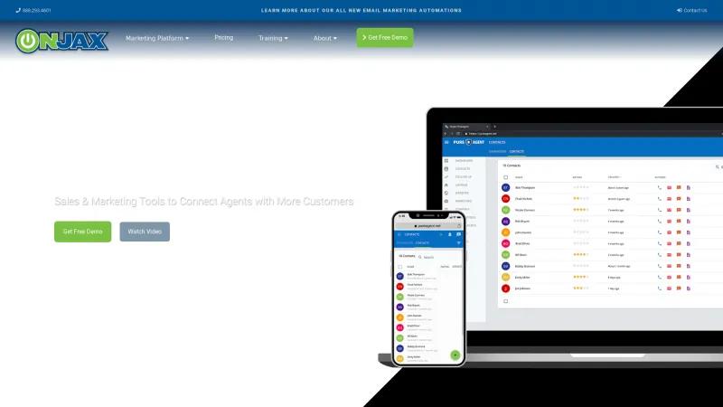 Homepage of PureAgent CRM