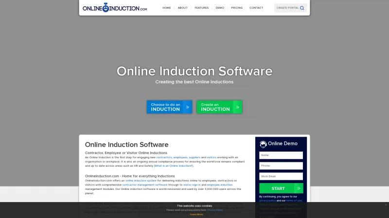 Homepage of Online Induction