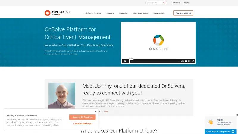 Homepage of OnSolve