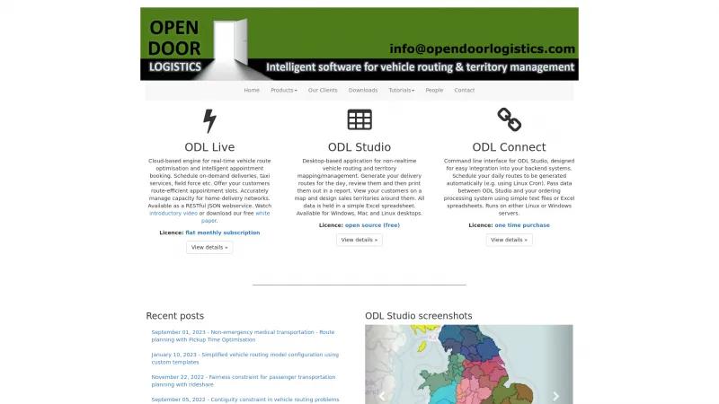 Homepage of Open Door Logistics Studio