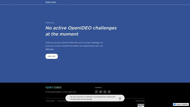 Homepage of OpenIDEO