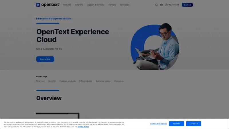 Homepage of OpenText xPression