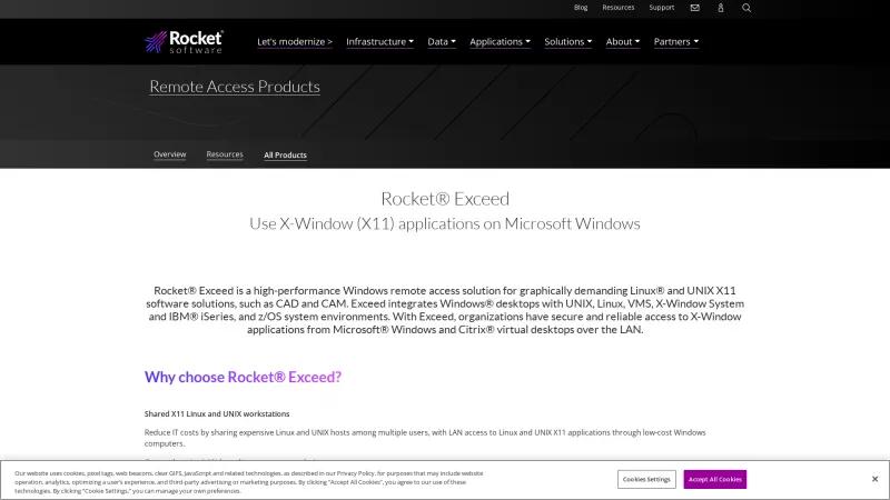 Homepage of OpenText Exceed