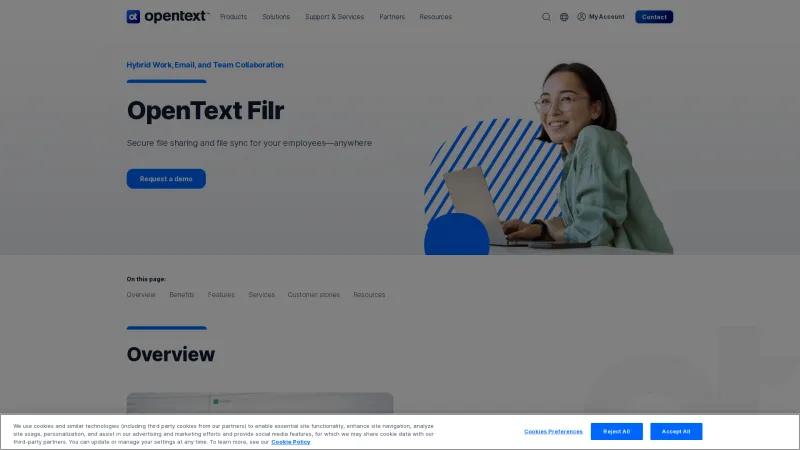 Homepage of OpenText Filr