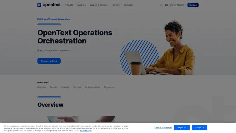 Homepage of OpenText Operations Orchestration