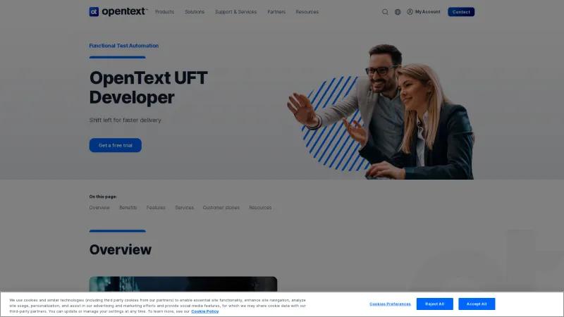 Homepage of OpenText UFT Developer