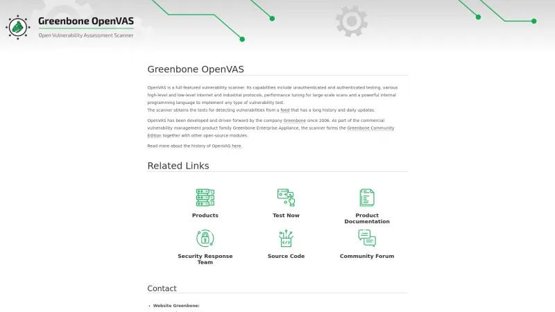 Homepage of OpenVAS