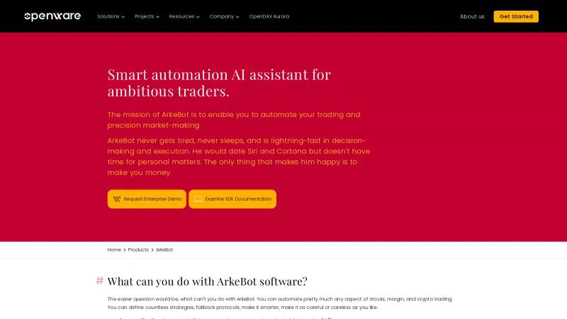 Homepage of ArkeBot