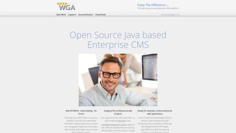 Homepage of OpenWGA