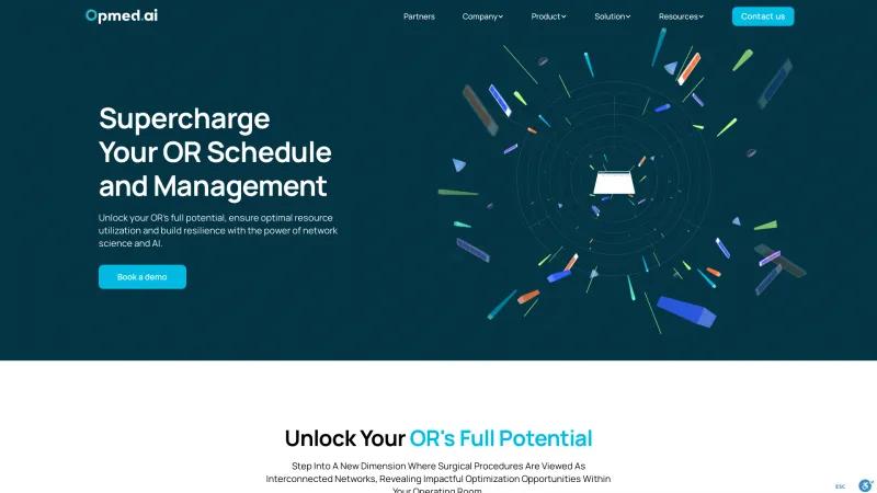 Homepage of Opmed.ai