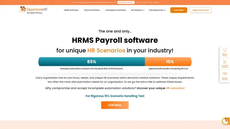 Homepage of Opportune HRMS