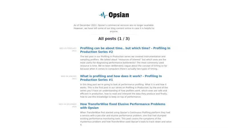 Homepage of Opsian