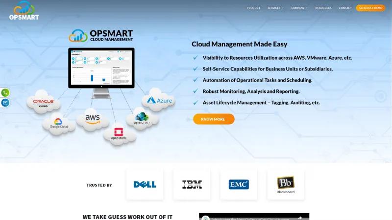 Homepage of OpSmart Cloud Management