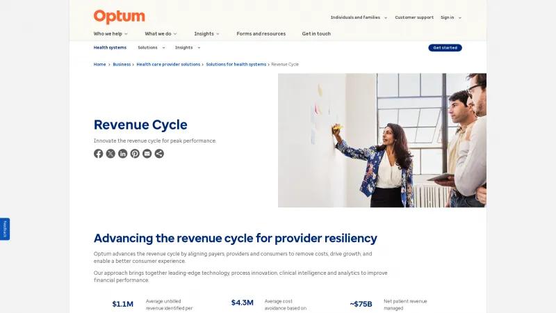 Homepage of Optum360