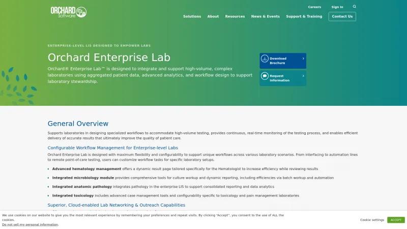 Homepage of Orchard Enterprise Lab