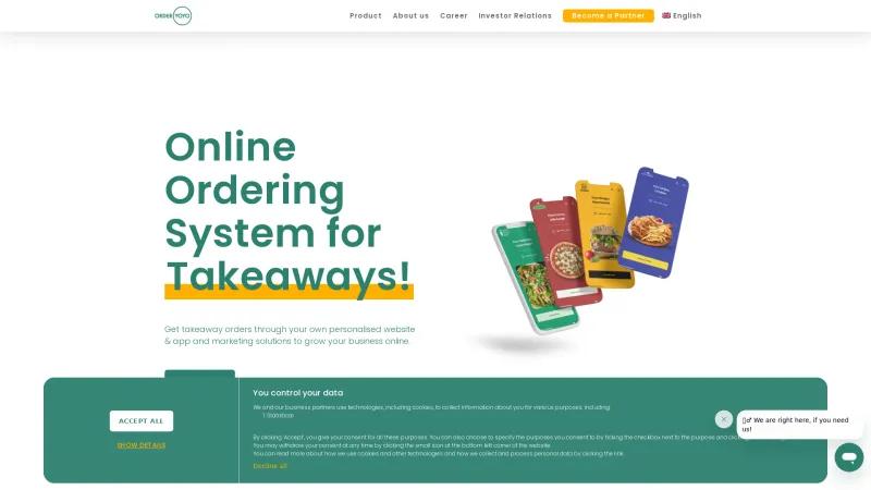 Homepage of OrderYoyo