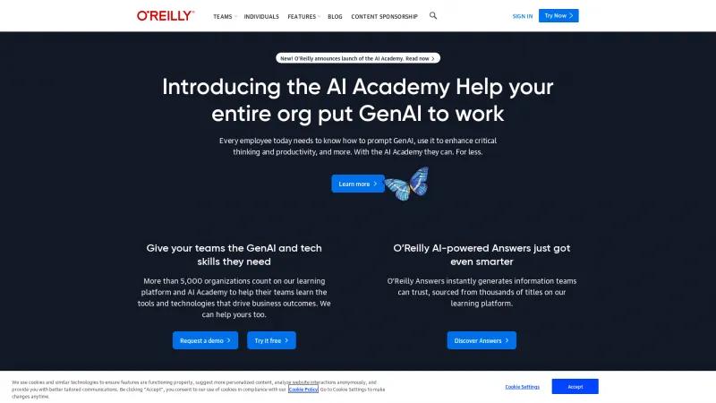 Homepage of O'Reilly Learning Platform