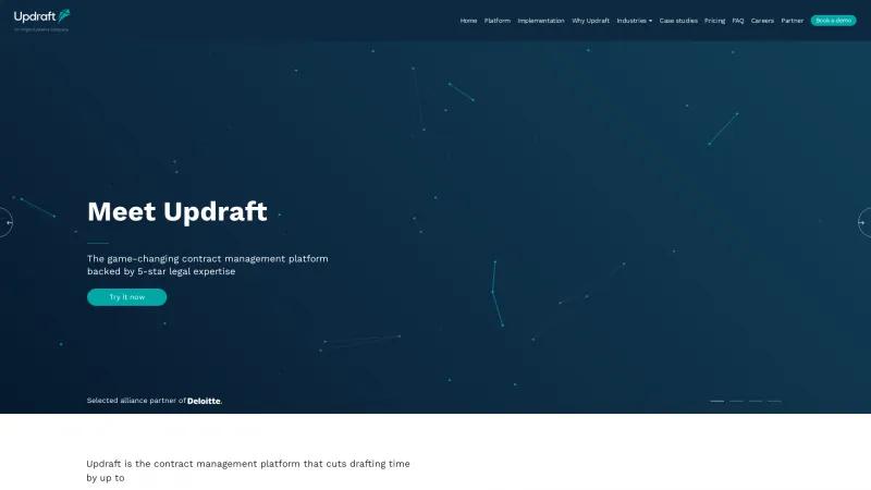 Homepage of Updraft