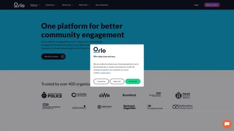 Homepage of Orlo