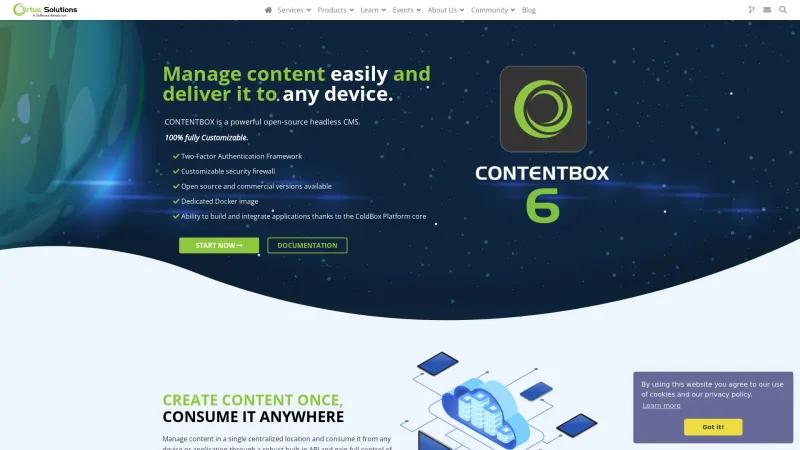 Homepage of ContentBox