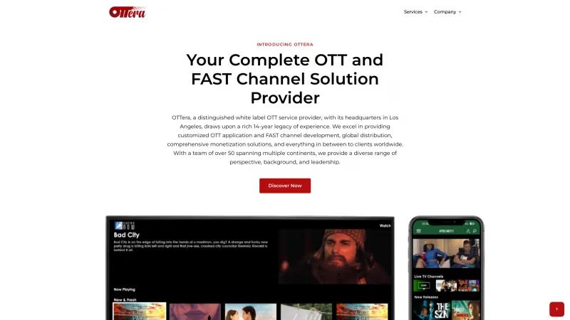 Homepage of OTTera