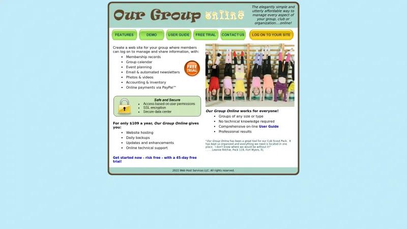 Homepage of Our Group Online