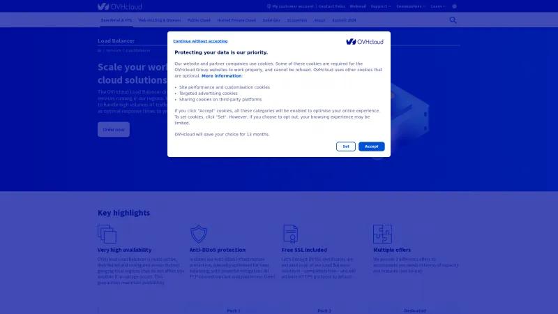 Homepage of OVH Load Balancer