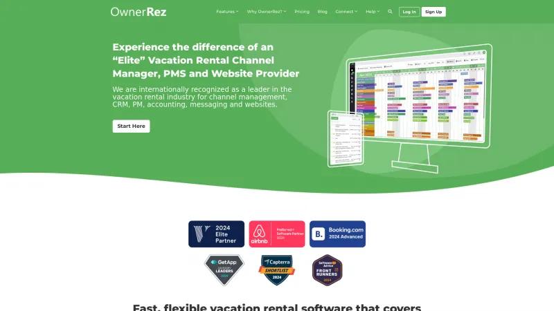 Homepage of OwnerRez