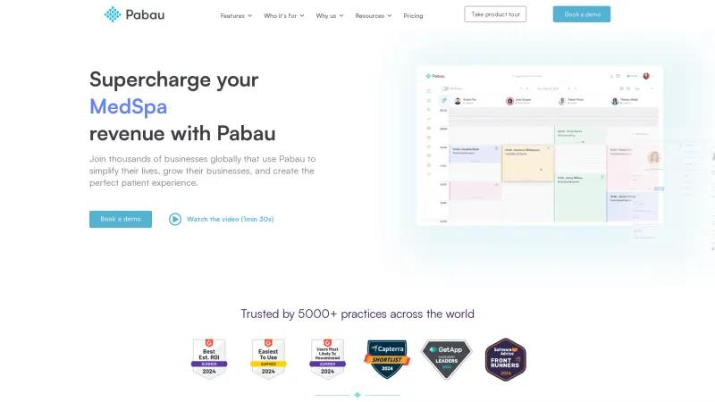 Homepage of Pabau CRM